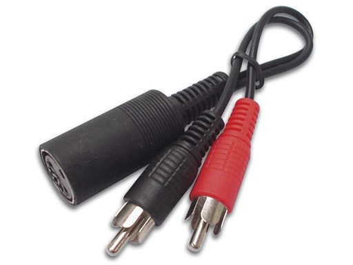 [H11109] Audiokabel - 5 pol DIN hun til 2 x RCA(Phono) han (0,2m)