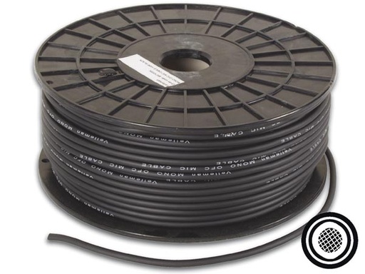 [H11189] Mikrofonledning - 1 x 0,5mm² OFC Ø6mm Sort (metervare)
