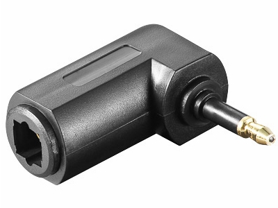 [H11328] Optisk adapter - TOSLINK hun til 3,5mm ministik han, 90°
