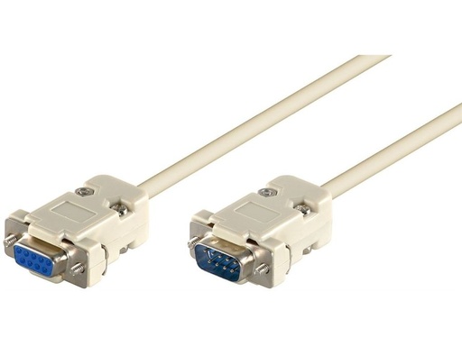 [H11470] Seriel kabel - SUBD9 han til SUBD9 hun, Beige (2m)