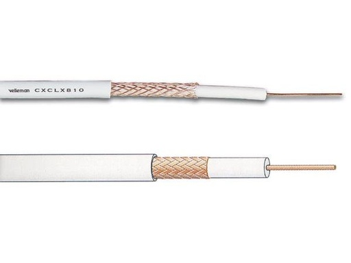 [H11596] COAX videokabel - 75ohm LX810P CU Hvid Ø6,1mm (metervare)