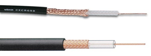 [H11599] COAX videokabel - RG59 1 x skærm CCS Ø6,2mm Sort (metervare)