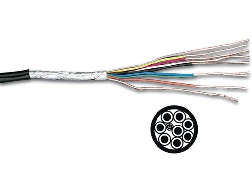 [H11671] Multikabel - 8x0,19mm² + skærm, Ø4,6mm Sort (metervare)