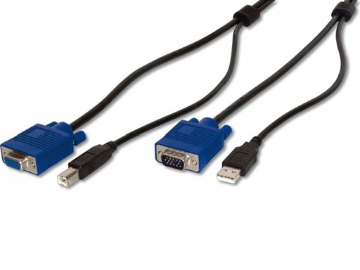 [H22603] KVM kabelsæt - VGA han/han, USB A han/B han (1,8m)
