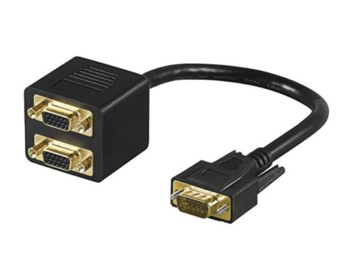 [H25203] Y-splitter - VGA han til 2 x VGA hun (0,2m)