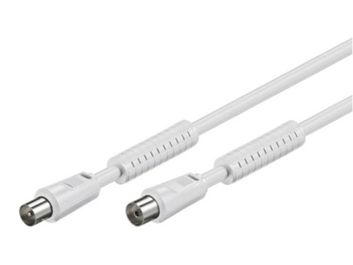 [H25033] Antennekabel - COAX han til COAX hun, RG59 støjfiltre (5m)