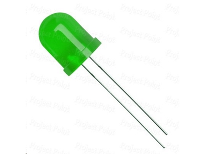 [H28579] 10mm LED - Rund, GRØN (90mcd 60°)