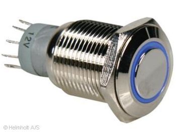 [H29399] ProSwitch - Vandalsikret stålkontakt, 1P ON-(ON) Ø16 Blå