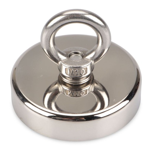 [H27111] Magnet m. øjering, neodynium - Ø80mm (holder 250kg)