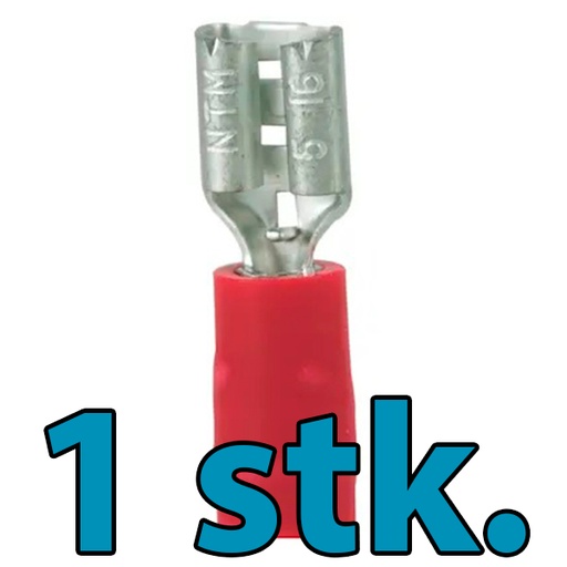 [2921107378] Isoleret spademuffe 0,5-1,5 mm² rød 6,3x0,8 mm. - 1 stk.