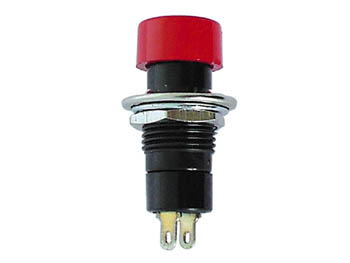 [H23392] Trykkontakt - 1P OFF-(ON) 3A/125V, Rød (Ø10,2mm)