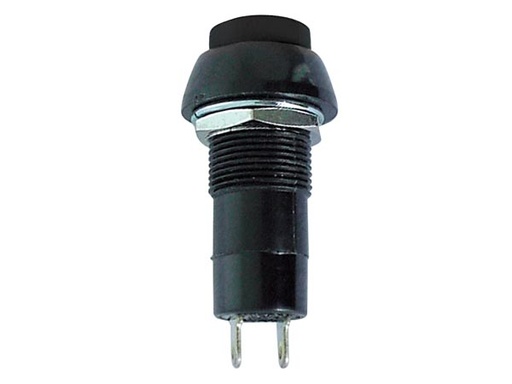 [H23402] Trykkontakt - 1P OFF-(ON) 1A/125V SORT (Ø19,5mm)