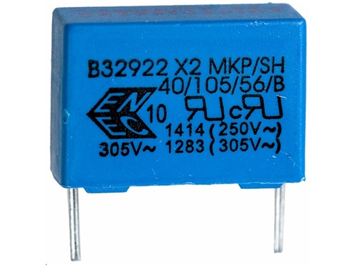 [H23301] X2 støjkondensator - 220nF (0,22uF) 305VAC (15mm)