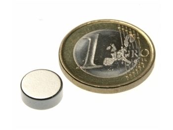 [H24724] Magnet, neodynium - Cyl. N42 Ni Ø10x4mm (1 stk.)