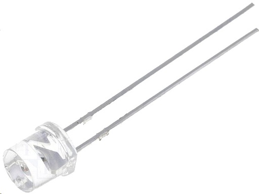 [H24477] 5mm HB LED - Rund, Varm Hvid vandklar (1560mcd 140°)