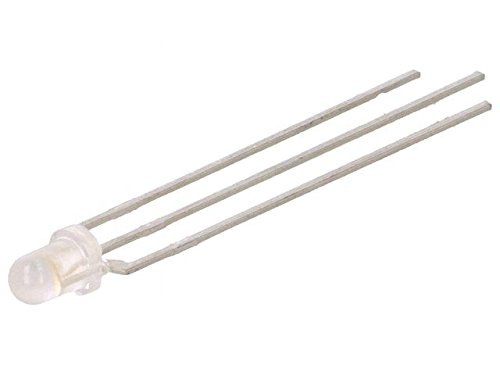 [H24832] 3mm LED - Tripolar RØD/BLÅ diffus hvid hus (45°)