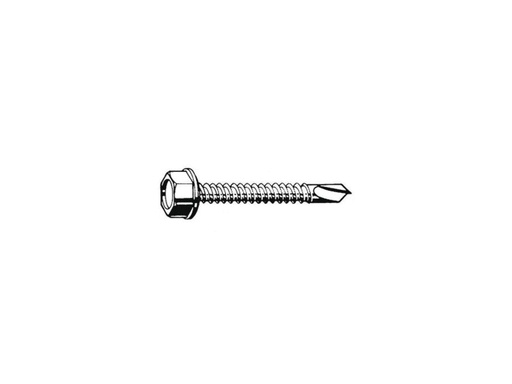 [H24841] HEX selvborende skrue M4.2x19mm (ZINC 5 Micron) 100 stk.