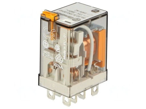 [H22794] Heavy duty relæ - 230VAC / 12A, 2 x skifte (DPDT)