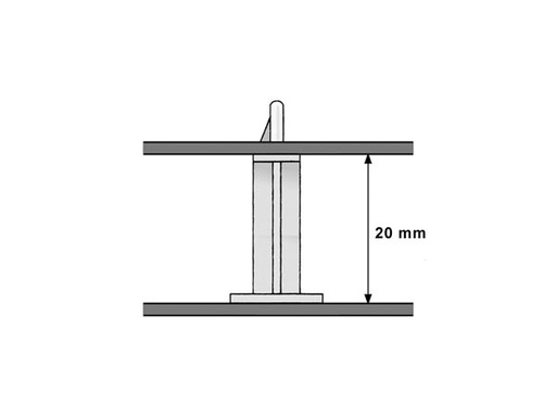 [H17100] Selvklæbende printholder - Hul Ø4mm, H=20mm