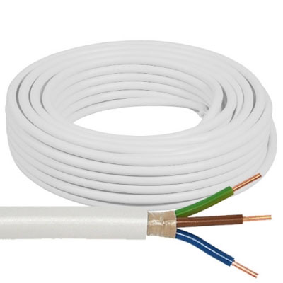 [306503015-01] Let installationskabel 3x1,5mm² hvid - 100 meter