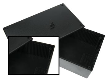 [H16327] ABS plastkabinet - Sort (200x110x65mm)