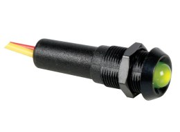 [H18984] LED panel kontrollampe - 24V, 10mm Sort hus, Grøn