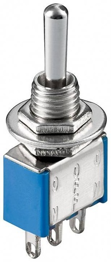 [H12583] Vippekontakt - 1P ON-OFF-ON, SP3T, kabinetmont. (Ø5,8mm)