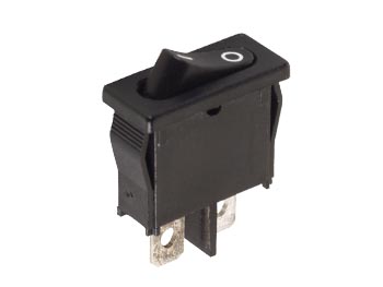 [H12658] Vippekontakt - 1P OFF-ON, 6A-250V, Sort (19x5,6mm hul)