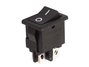 [H12660] Vippekontakt - 2P OFF-ON, spadeterminaler, 3A-250V, SORT I/O