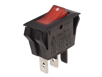 [H12676] Vippekontakt - 1P OFF-ON 10A / 250V, Orange lys