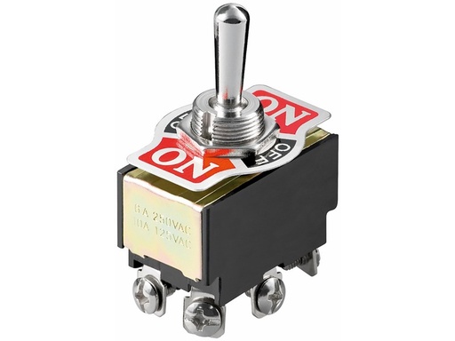 [H12643] MAXI vippekontakt - 2P ON-OFF-ON 6A/250V, M3 skruer