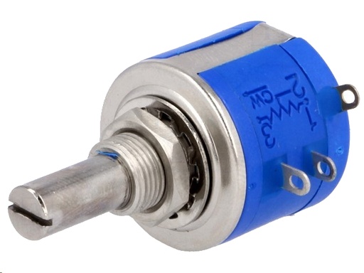 [H13634] 10 turn potmeter - 50kOhm, trådviklet, 2W (6,35mm aksel)