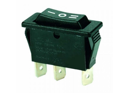 [H12575] Vippekontakt - 1P ON-OFF-ON, 250VAC/16A, Sort