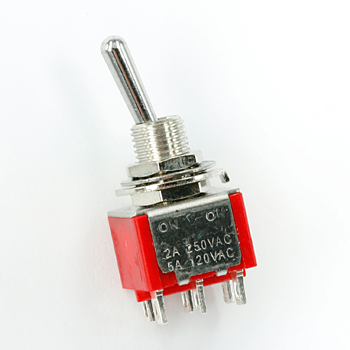 [H12568] Vippekontakt - 2P (ON)-OFF-(ON), kabinetmont. PCB type