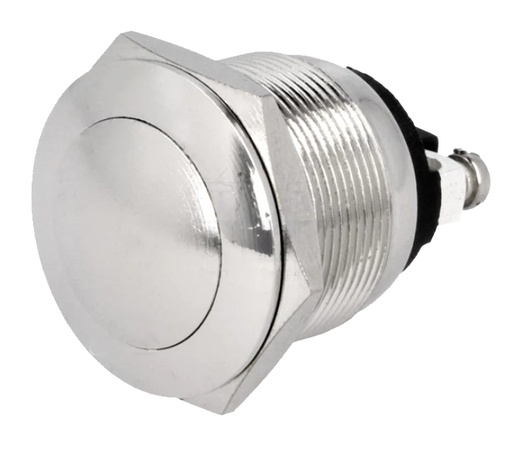 [H12504] Vandalsikret trykkontakt - 1P OFF-(ON), rustfri stål (Ø19mm)
