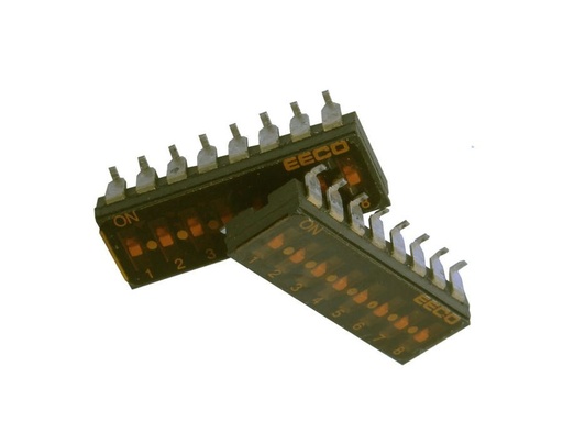 [H11417] DIP switch, SMD - 8 x OFF-ON, 50Vdc 0,1A