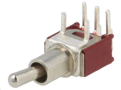[H12615] Miniature vippekontakt - 1P ON-OFF-ON, u. gevind, kort arm
