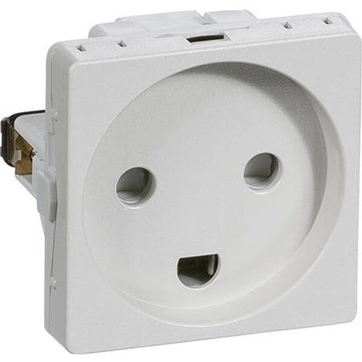 [1017041666] Fuga Stikkontakt 1 modul 2-pol med jord lysegrå