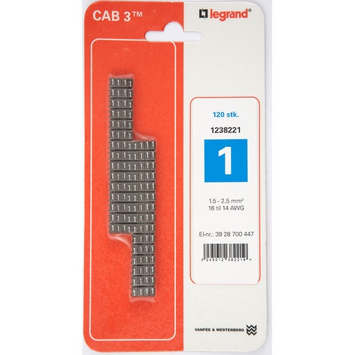 [3928700447] CAB3 Ledningsmærker 1,5-2,5 mm² (1)