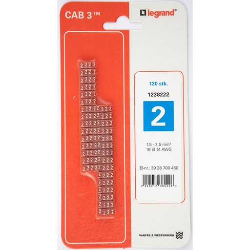 [3928700450] CAB3 Ledningsmærker 1,5-2,5 mm² (2)