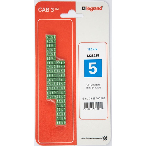 [3928700489] CAB3 Ledningsmærker 1,5-2,5 mm² (5)