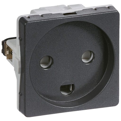 [1017041682] Fuga Stikkontakt 1 modul 2-pol med jord koksgrå