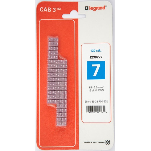 [3928700502] CAB3 Ledningsmærker 1,5-2,5 mm² (7)