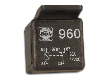 [H15229] Autorelæ - 12Vdc / 30A, spadestik, 1 x skifte (SPDT)