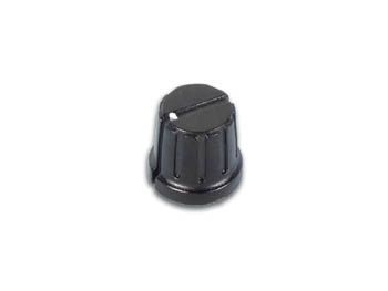 [H16719] Drejeknap til 6,35mm aksel - Ø15,5mm, Sort m. hvid prik