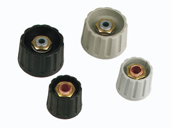 [H16745] Drejeknap til 6mm aksel - Ø28mm, Sort (Type 2)