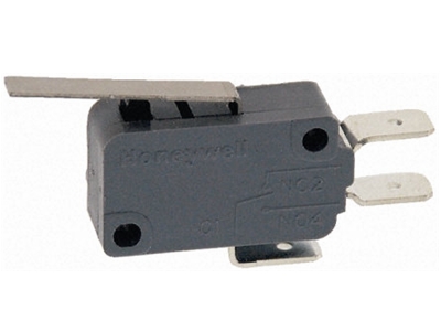 [H37438] Mikroswitch m. kort arm - 5A/250V, ON-(ON) SPDT, spadestik