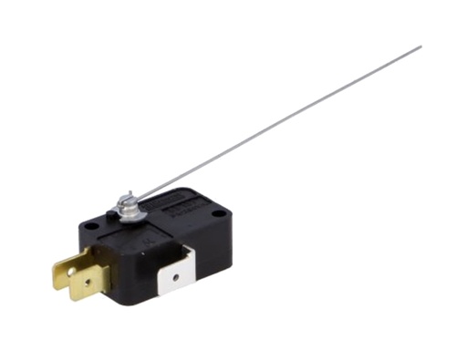 [H35860] Mikroswitch m. lang trådarm - 5A/250V, ON-(ON), SPDT