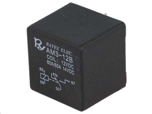 [H40428] Autorelæ - 12Vdc / 80A (DC: 60A/14Vdc) 1 x skifte (SPDT)