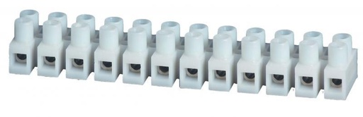 [H43319] Klemrække m. bladfjeder - 12 x 2,5-4mm², 450V/24A, Hvid